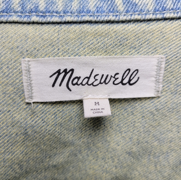 Madewell Oversized Crop Denim Trucker Jacket Size Medium - Picture 10 of 11